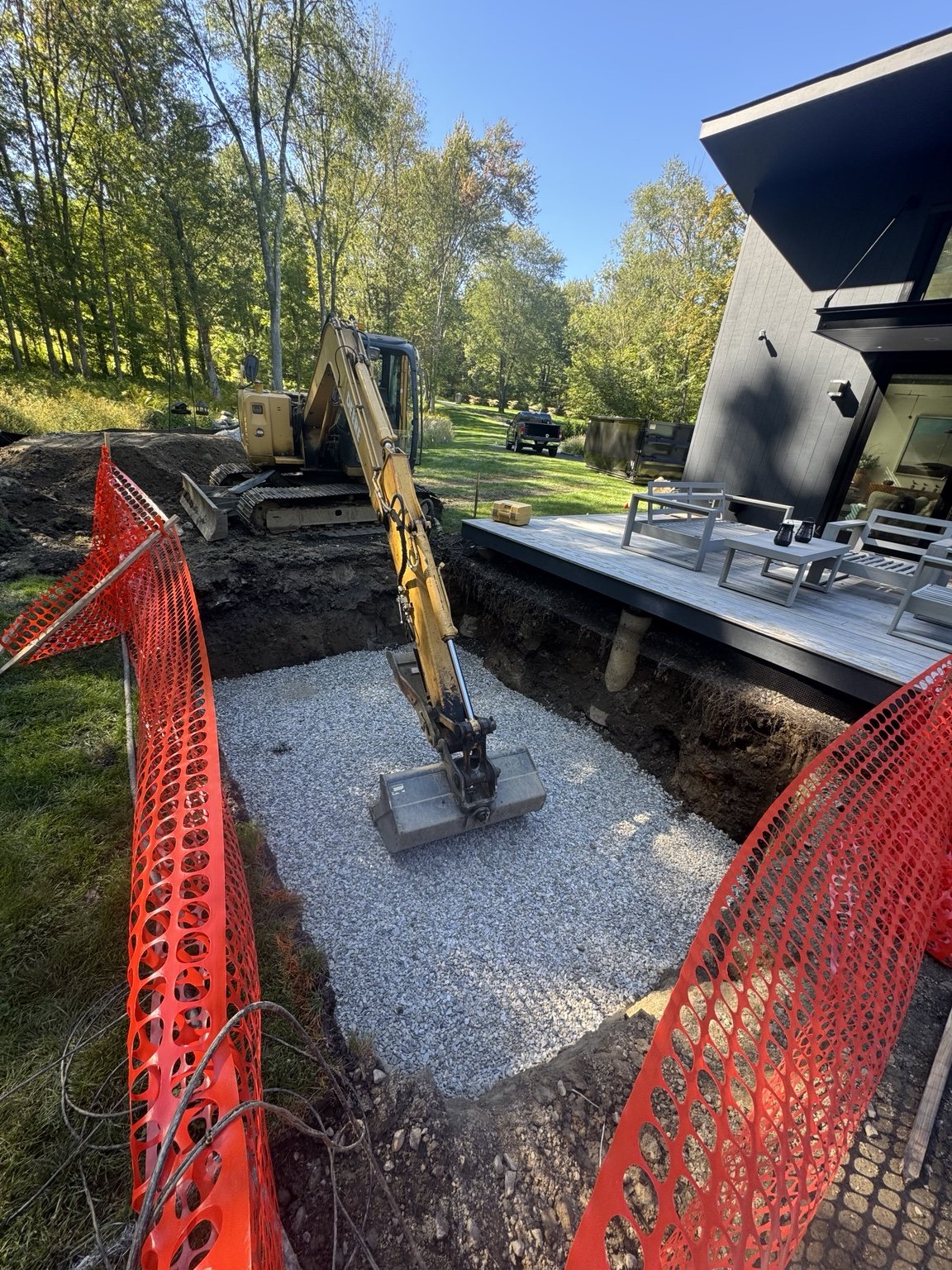 In-ground pool excavation in Connecticut