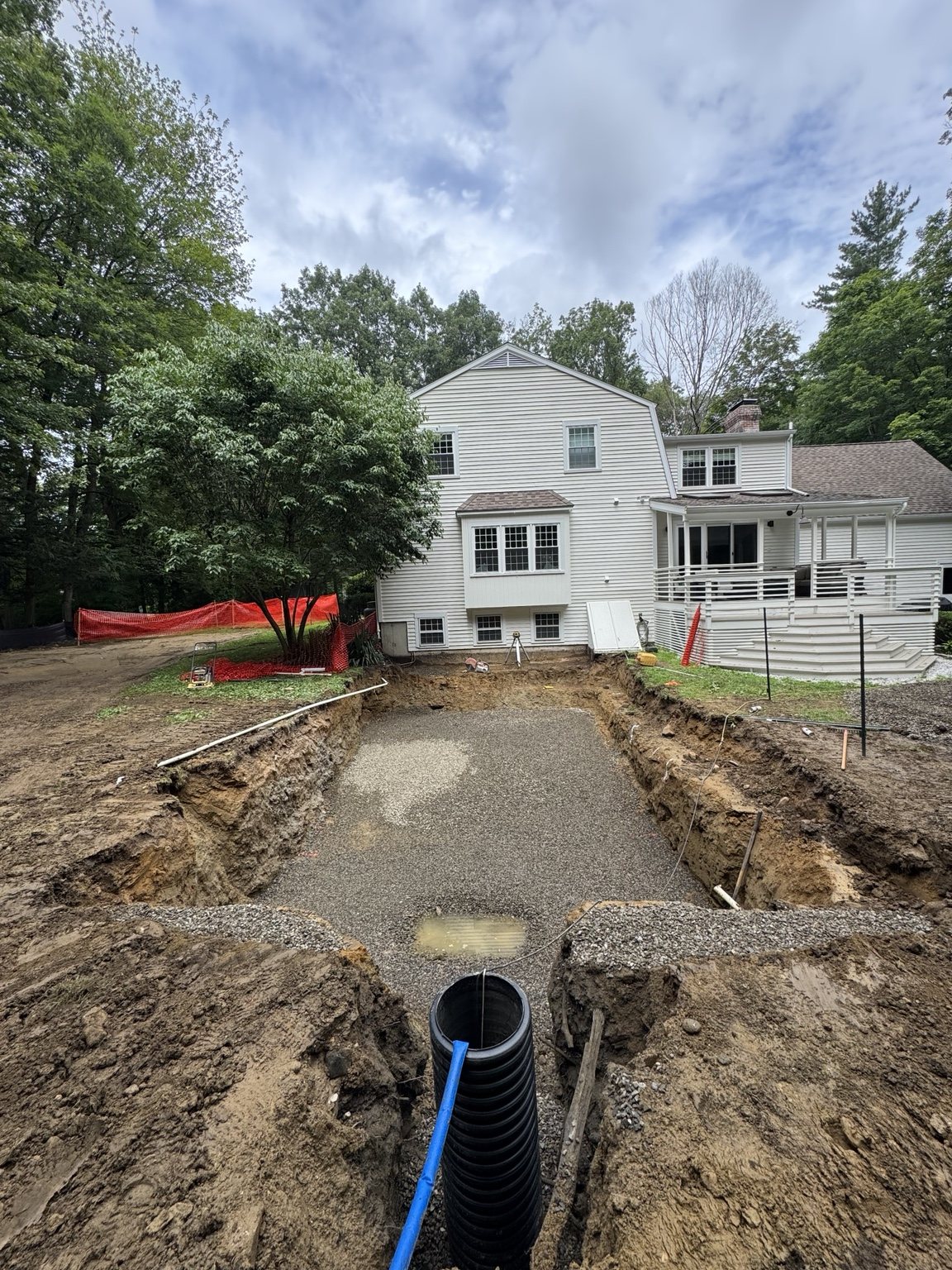 In-ground pool excavation in Connecticut