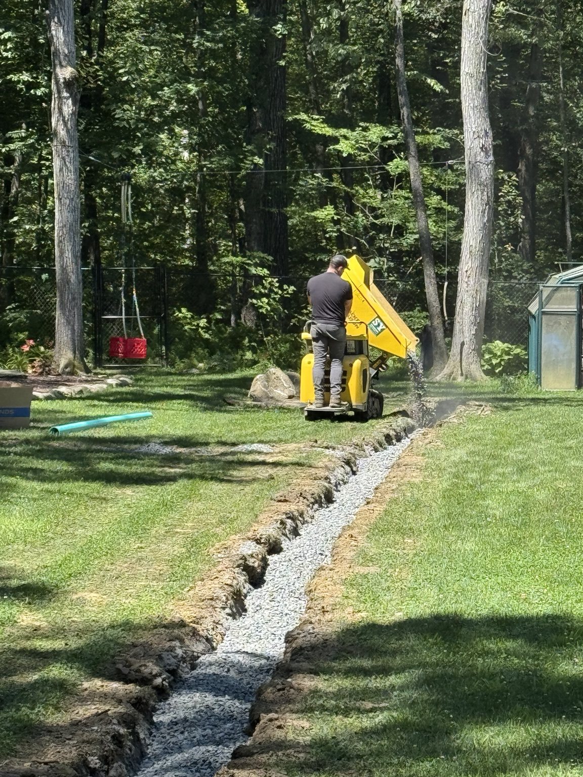 Drainage trench installation by Gill Excavation in Connecticut