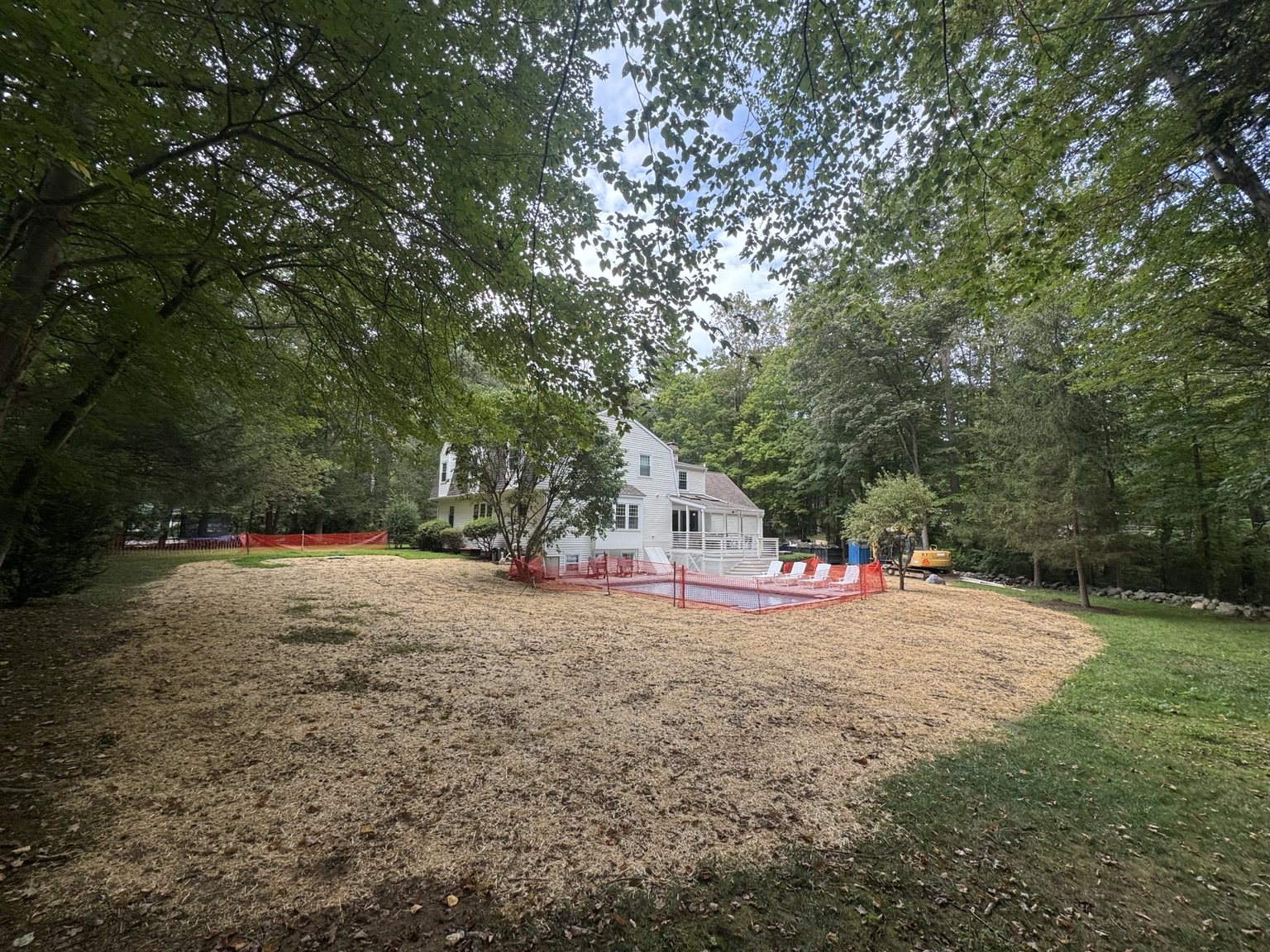 Finished grading and seeded yard in Connecticut